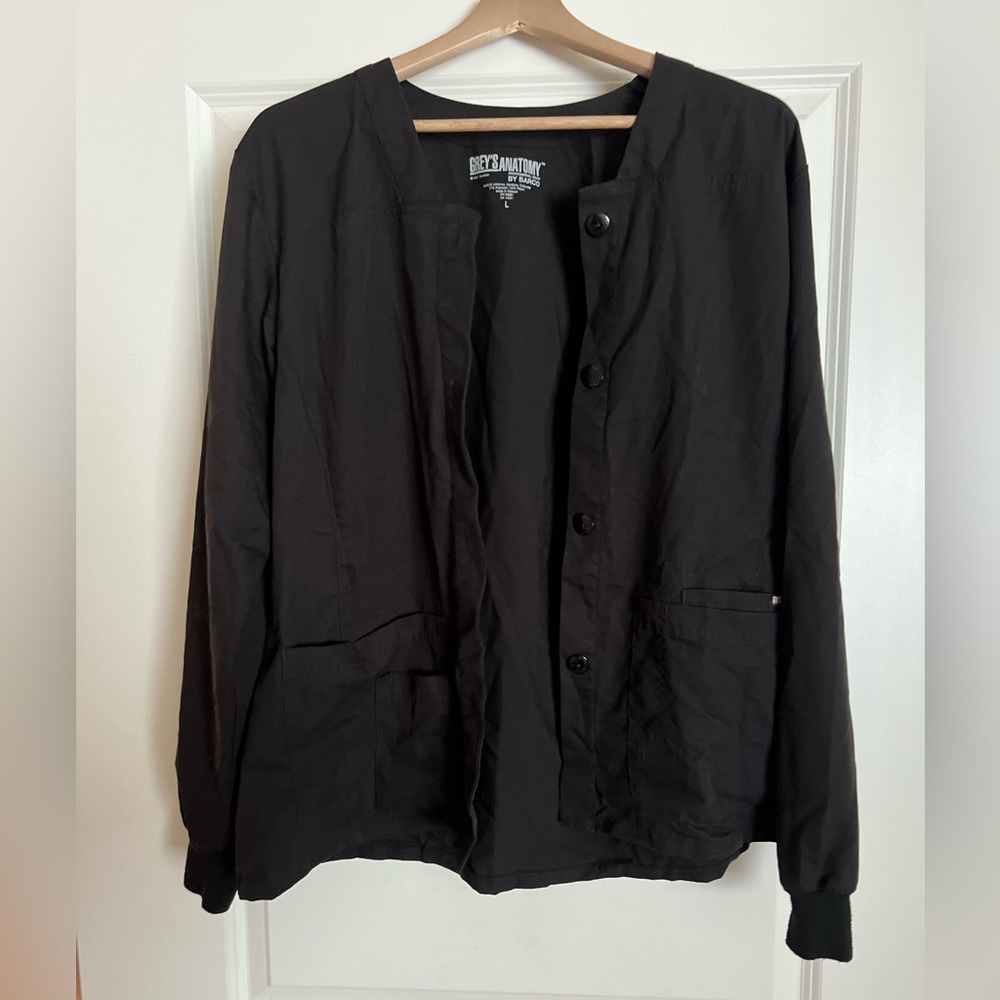 Barco Uniforms Grey's Anatomy Black Scrub Jacket